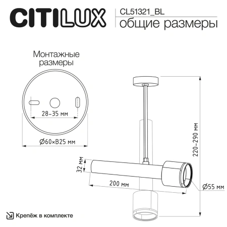 Потолочный светильник Citilux VEKTOR CL51321_BL CITILUX