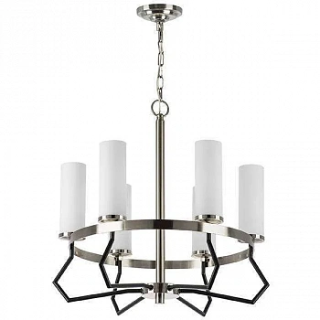 Lightstar 723065 Люстра FLUME 6х40W E14 ЧЕРНЫЙ МАТОВЫЙ/НИКЕЛЬ