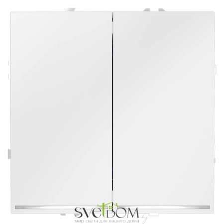 Выключатель двухклавишный с подсветкой Voltum S70 VLS020202  Voltum VLS020202