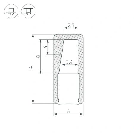 Профиль с экраном ALU-NANO-6-2000 ANOD+SILICONE Arlight 021940 Arlight