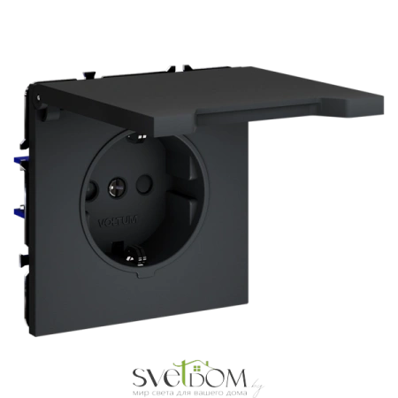 Розетки электрические с заземлением, шторками и крышкой Voltum S70 VLS040307  Voltum VLS040307