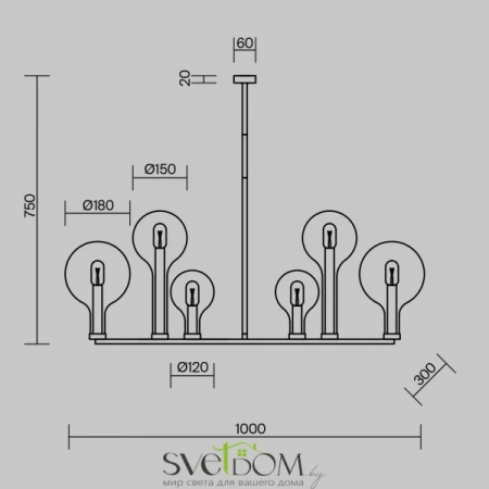 Подвесные светильники Maytoni MOD333PL-06B1 от Магазина Svetdom.by