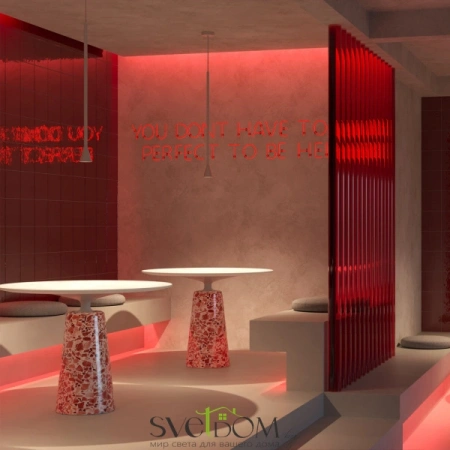 Гибкий неон с вертикальным изгибом позволяет создавать динамичные световые решения, огибая контуры в вертикальной плоскости. Мягкий рассеянный свет, направленный вверх, идеально подойдет для контурной подсветки потолков, ниш, элементов интерьера и фасадов | Svetdom.by