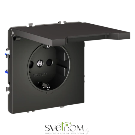 Розетки электрические с заземлением, шторками и крышкой Voltum S70 VLS040306  Voltum VLS040306