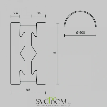 TRX154-2SR-D1500-PT Maytoni