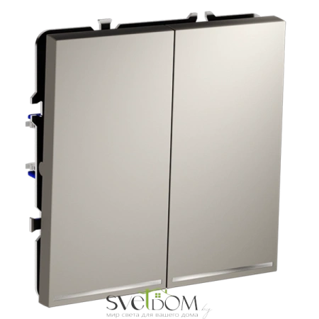 Проходной переключатель двухклавишный с подсветкой Voltum S70 VLS020403  Voltum VLS020403