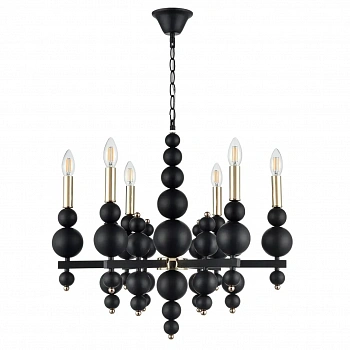 8106/6 MODERNI LN25 120 черный/золото, металл Люстра Е14 6*40W 220V NANA