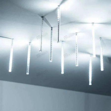 ARLIGHT Светодиодная гирлянда ARD-ICEFALL-CLASSIC-D12-200-10PCS-CLEAR-32LED-LIVE WHITE (230V, 10.5W) (Ardeco