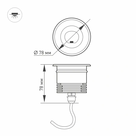 Светильник LTD-GROUND-TILT-R80-9W Warm3000 (SL, 60 deg, 230V) Arlight 024950 Arlight