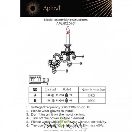Настенные светильники APL.812.01.01 Aployt | Svetdom.by