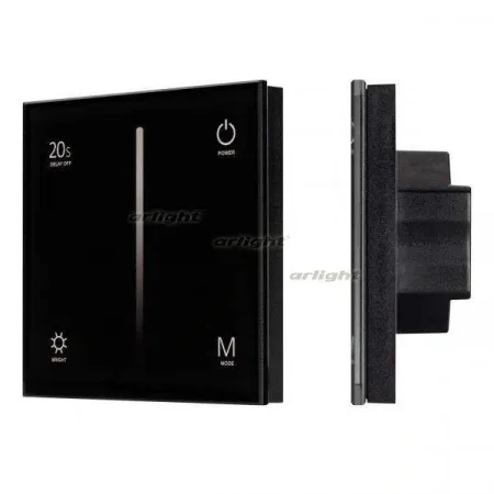 ARLIGHT Панель SMART-P6-DIM-G-IN Black (12-24V, 4x3A, Sens, 2.4G) (Arlight, IP20 Пластик, 5 лет)