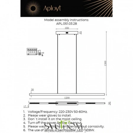 Люстры подвесныеAPL.051.03.28 Aployt | Svetdom.by
