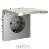 Розетки электрические с заземлением, шторками и крышкой Voltum S70 VLS040304  Voltum VLS040304