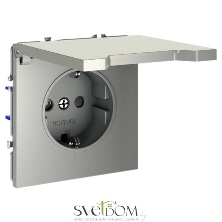 Розетки электрические с заземлением, шторками и крышкой Voltum S70 VLS040304  Voltum VLS040304