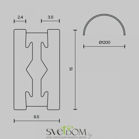TRX154-2SR-D1200-BS Maytoni