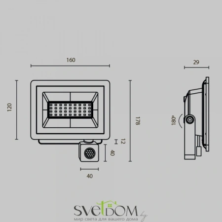 Прожектор Outdoor FL001-L30B4KSR Maytoni