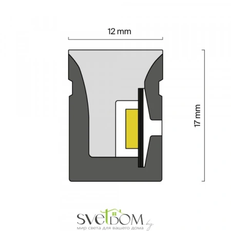 Гибкий неон 17x12 24В 17,8Вт/м RGB SPI  IP67 5м | Svetdom.by