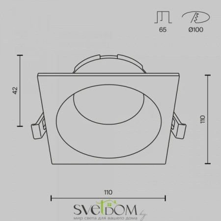 Встраиваемые светильники Maytoni DL126-GX53-SQ-B от Магазина Svetdom.by
