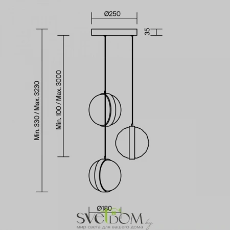 Подвесные светильники Maytoni MOD379PL-L17B3K от Магазина Svetdom.by
