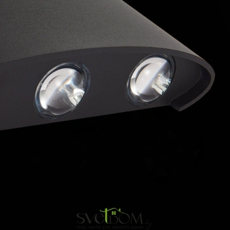 SL089.401.06 Светильник уличный настенный ST-Luce Черный кварцевый LED 6*1W 4000K BISELLO ST LUCE