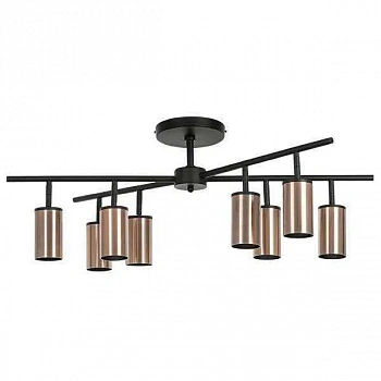 Lightstar LR728308 Люстра RULLO 8х50W GU10 ЧЕРНЫЙ/МЕДЬ (571728+214430-8)