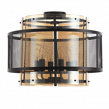 8007/6C MODERNI LN25 черный/черный, золотой металл/металл, стекло Люстра потолочная Е14 6*40W 220V Zarina
