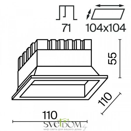 Встраиваемые светильники Maytoni DL056-12W3-4-6K-W от Магазина Svetdom.by