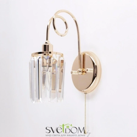 Citilux Синди CL330312 Бра хрустальное с выключателем Золото CITILUX