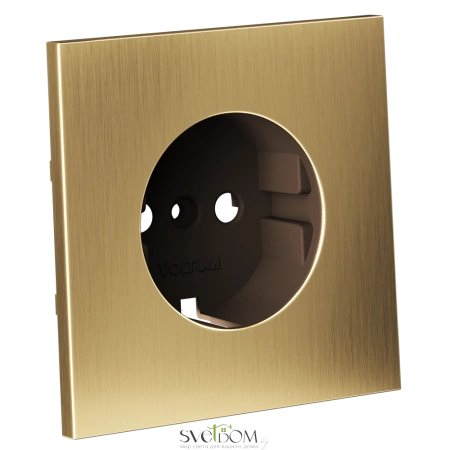 Накладка для розетки с заземлением Voltum VLSM000609 S70 METAL, латунь Voltum VLSM000609