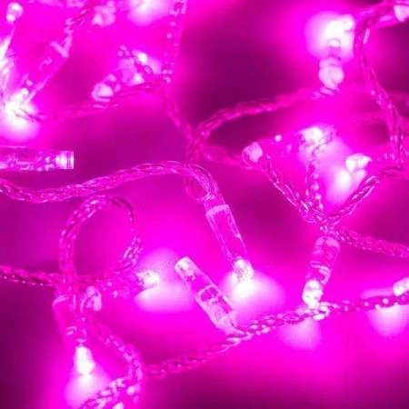 ARLIGHT Светодиодная гирлянда ARD-STRING-CLASSIC-10000-CLEAR-100LED-FLASH PINK (230V, 7W) (Ardecoled, IP65)