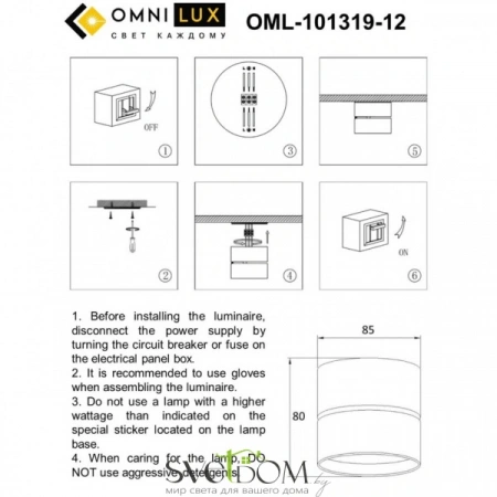 Накладные светильники Omnilux OML-101319-12 от Магазина Svetdom.by