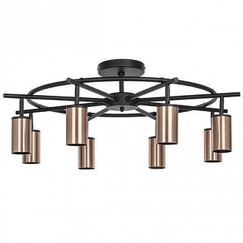 Lightstar LR718308 Люстра RULLO 8х50W GU10 ЧЕРНЫЙ/МЕДЬ (571718+214430-8)