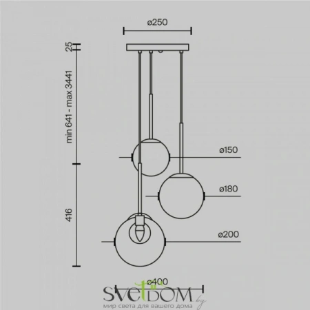 Подвесные светильники Maytoni MOD521PL-03G от Магазина Svetdom.by
