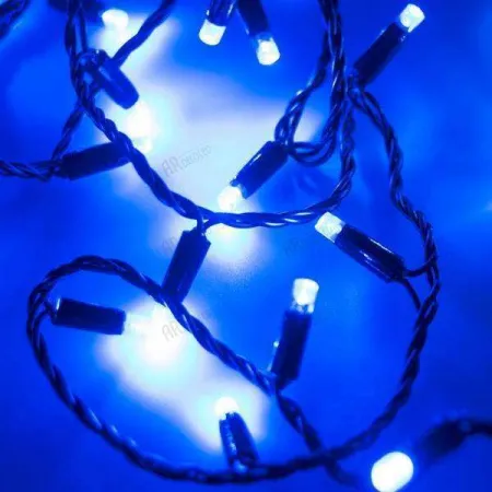 ARLIGHT Светодиодная гирлянда ARD-STRING-CLASSIC-10000-BLACK-100LED-FLASH BLUE (230V, 7W) (Ardecoled, IP65)