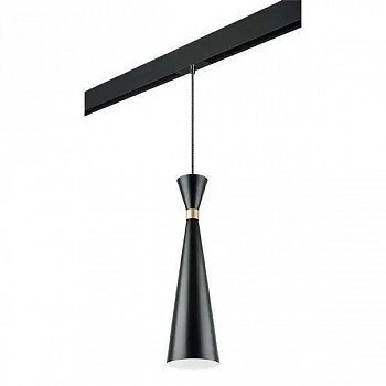 Lightstar PRO816317 Светильник д/1-фазн трека DUMO 1х40W E27 ЧЕРНЫЙ МАТОВЫЙ/ЗОЛОТО (816317+595007)