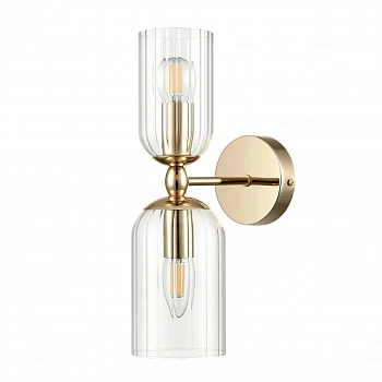 6586/2W MODERNI LN24 золото/прозрачный, металл/стекло Бра E14 2*40W 220V KASSIA