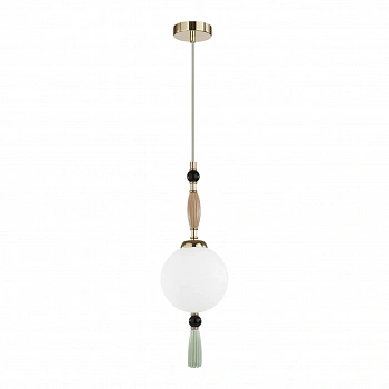 5405/1 MODERN ODL_EX24 83 золотой/коричневый/зеленый/белый матов./металл/керамика/стекло Подвес E14 1*40W PALLE