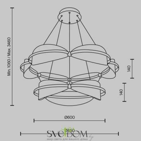 Подвесные светильники Maytoni MOD281PL-L80BS3K от Магазина Svetdom.by