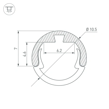 Профиль ROUND-D10.5-2000 ANOD Arlight 029088 Arlight