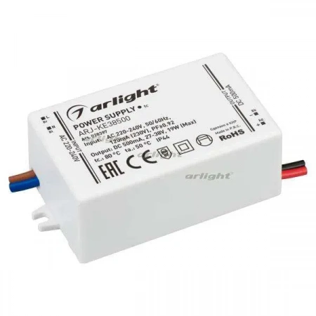 ARLIGHT Блок питания ARJ-KE38500 (19W, 500mA, PFC) (Arlight, IP44 Пластик, 5 лет)