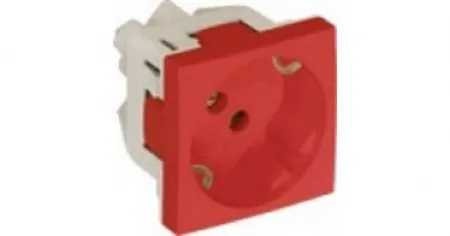Розетка 2к+З с защитными шторками (45х45) - оранжевая Efapel 45132 SLR