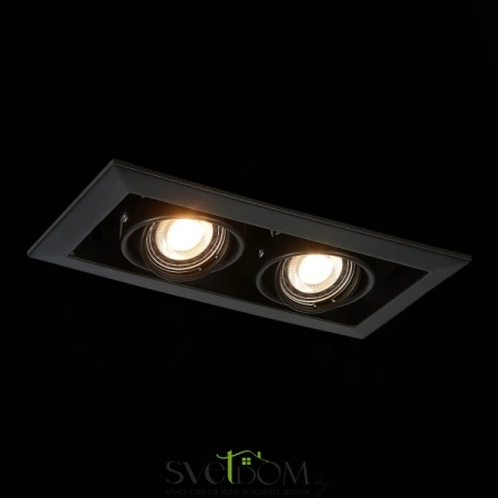 ST250.448.02 Св-к встр. Черный GU10 2*50W  L245xW126xH70 220V Без ламп Встраиваемые светильники ST LUCE