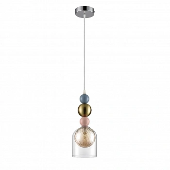 8067/1A MODERNI LN25 299 хром/амбер/прозрачный, металл/стекло Подвесной светильник G9 1*20W 220V GALLO