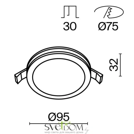 Встраиваемый светильник Technical DL303-L12B Maytoni