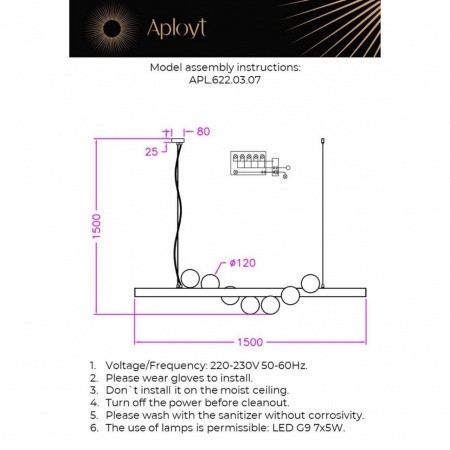 Люстры подвесныеAPL.622.03.07 Aployt | Svetdom.by