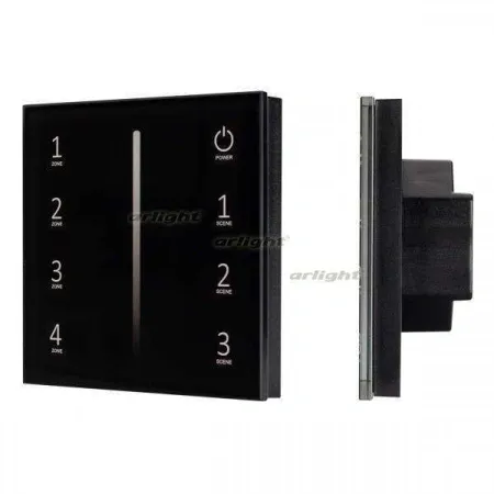 ARLIGHT Панель SMART-P34-DIM-IN Black (230V, 0-10V, Sens, 2.4G) (Arlight, IP20 Пластик, 5 лет)