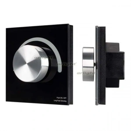 ARLIGHT Панель SMART-P37-DIM-IN Black (230V, 1.2A, TRIAC, Rotary, 2.4G) (Arlight, IP20 Пластик, 5 лет)