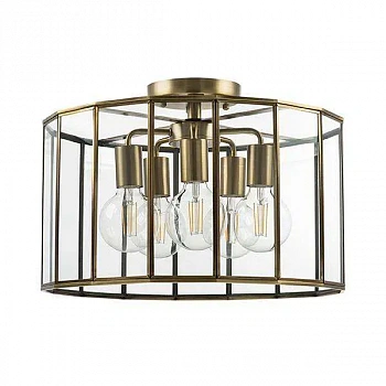 Lightstar 798251 Люстра GENNI 5х40W E27 ЛАТУНЬ/ПРОЗРАЧНЫЙ