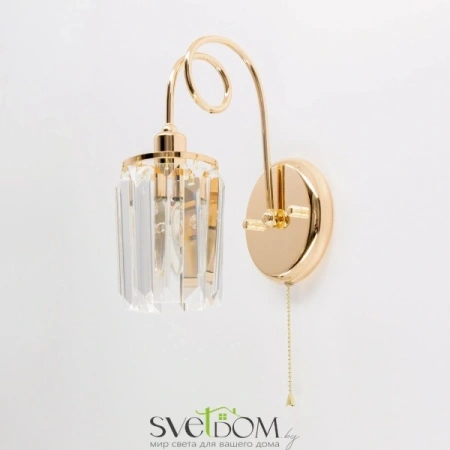 Citilux Синди CL330312 Бра хрустальное с выключателем Золото CITILUX