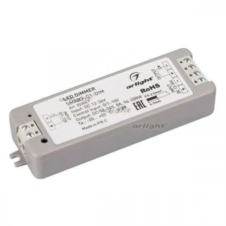 ARLIGHT Диммер SMART-D1-DIM (12-36V, 0/1-10V) (Arlight, IP20 Пластик, 5 лет)